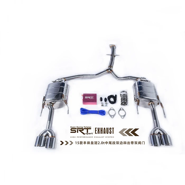 Выхлопная система для Toyota Crown глушитель 2 0 T водосточная труба с каталитической обратной стороной клапаном управления 4 наконечниками