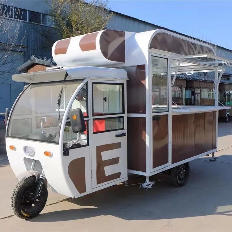 Snack cart Electric tricycle Semi-enclosed three-wheeled dining car Mobile Food truck