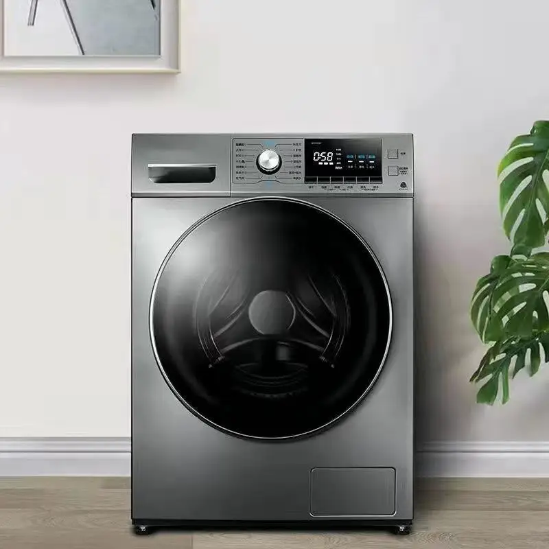Household large capacity intelligent 10kg variable frequency full automatic front load washing machine with hot dry 2 in 1