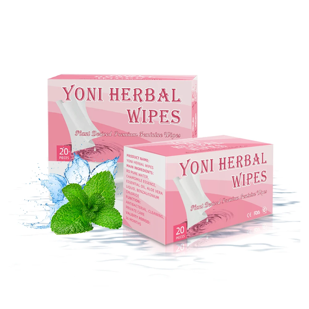 Private Label Feminine Wipes Individually Wrapped 100% Natural Feminine Hygiene Wipes Cleaning For Women Care Yoni Wipes