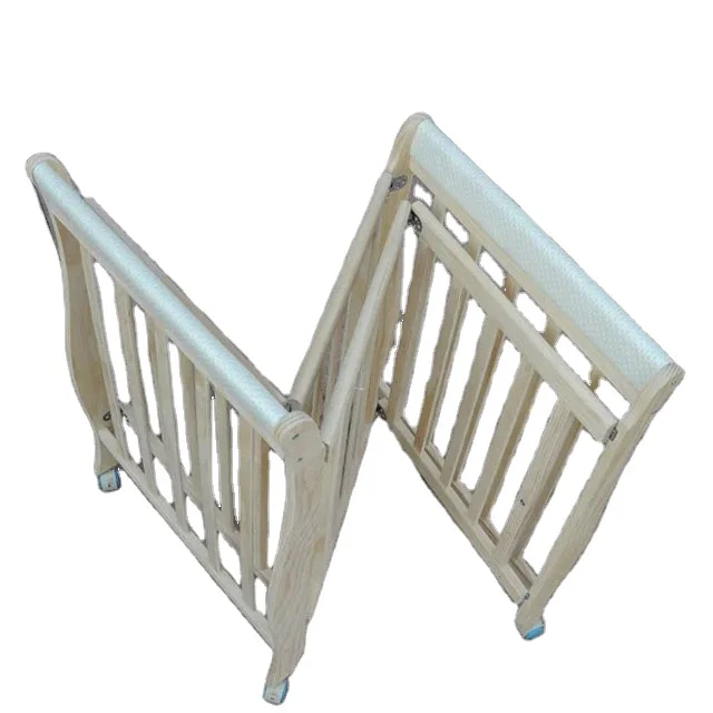 
Convenient wood kids bed attachable parent bed/bedside baby crib 