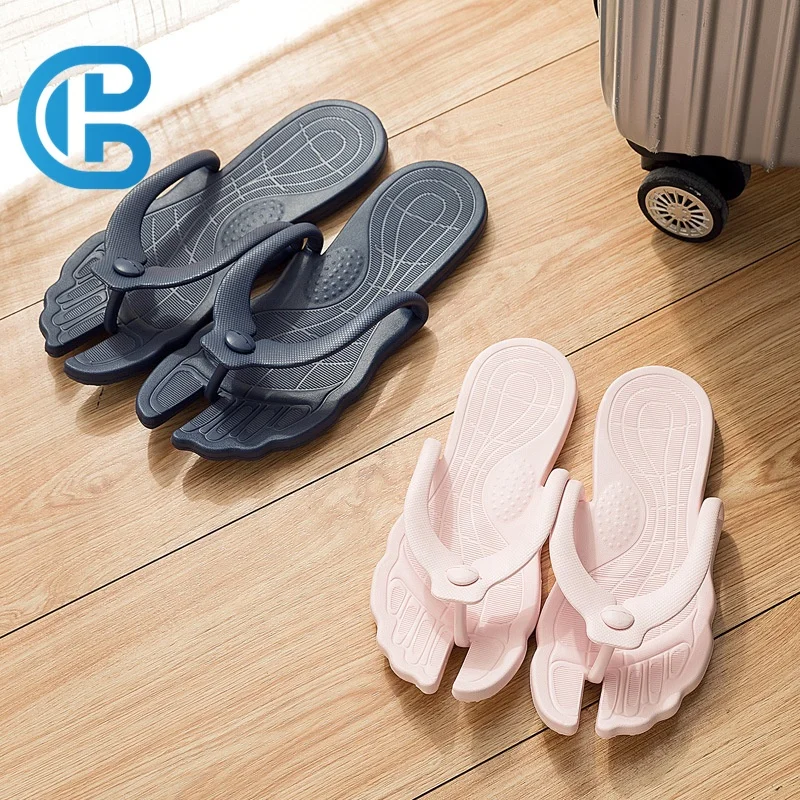 Travel Portable Folding Hotel Bathing Anti-slip Slippers Couple Beach Outer Wear When Clip Foot Flip Flops
