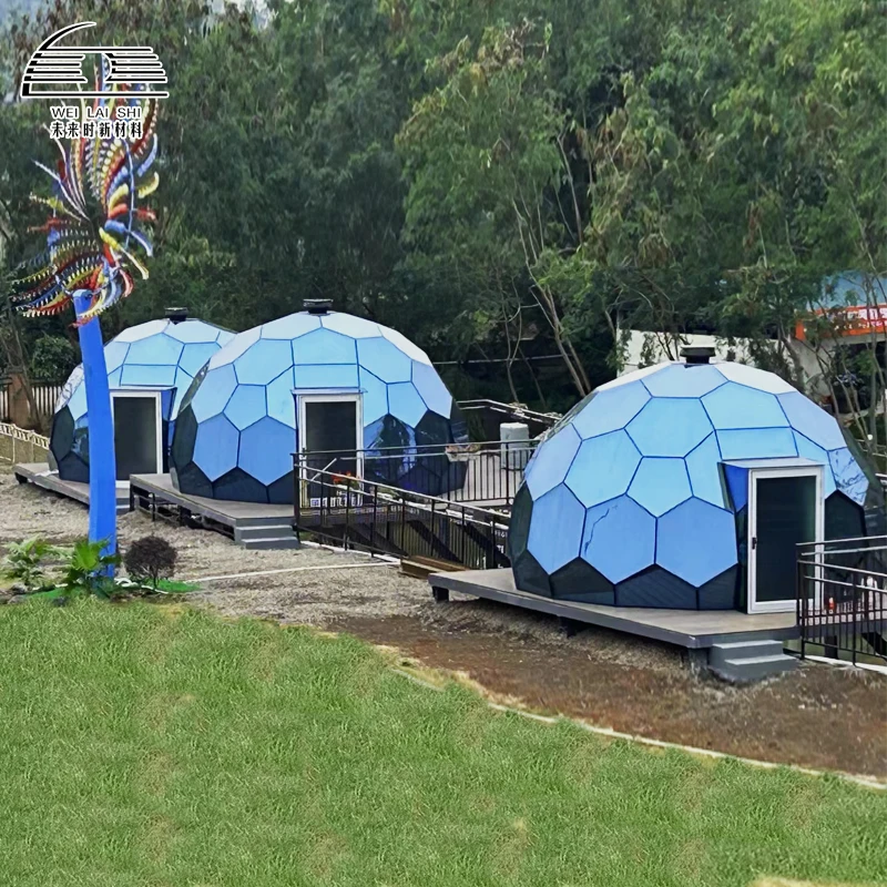 6M Geodesic Glass Round Dome Tent for Camping Hotel Luxury Accommodation Ecotourism Nature Immersion Deluxe Tent