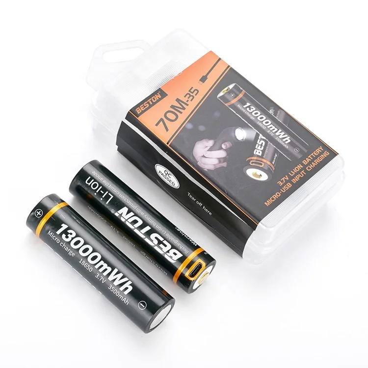 Микро USB зарядное устройство Бестон 3,7 v 1300mWh мощный 18650 литиевая батарея со светодиодным индикатором