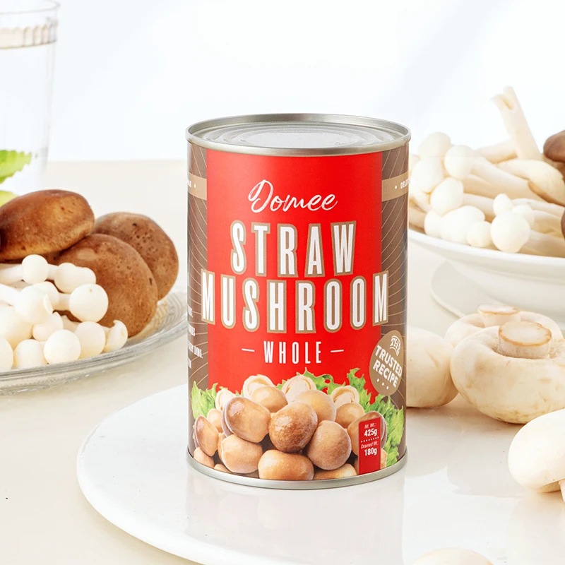 Factory Chinese Canned Vegetable Food Easy Open Healthy Fresh Canned Straw Mushrooms