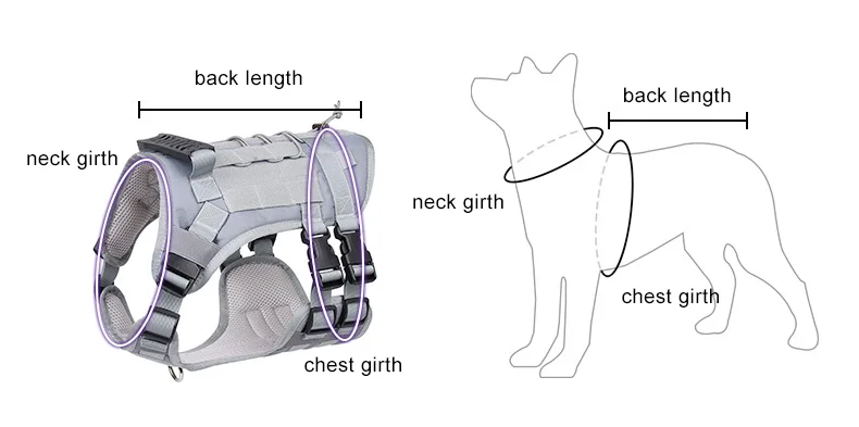 2024 Dog Training Harness No Pull Tactical Various Accessories Pet Molle Harness Vest Padded with Bag for Outdoor