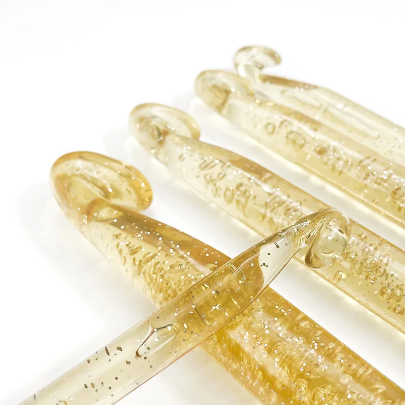 5 sizes Transparent ABS DIY Handle Knitting Needle Crochet Hook Set