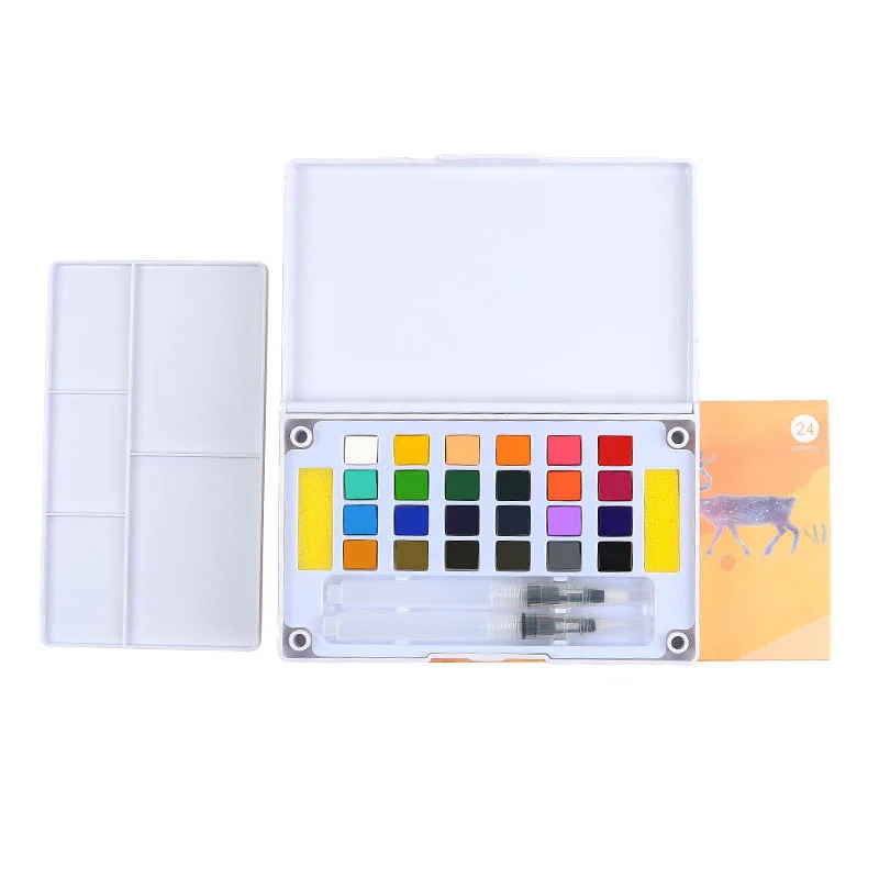 Wholesale Non Toxic 24 Colors Watercolor Pigment Solid Field Sketch Set For Art Drawing