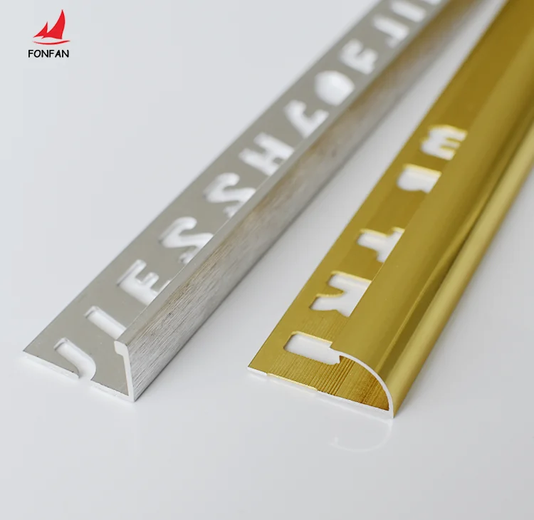 Custom Logo Tile Accessories various surface treatment Edging Metal Flexible Aluminum Stainless Steel tile trim corners supplier