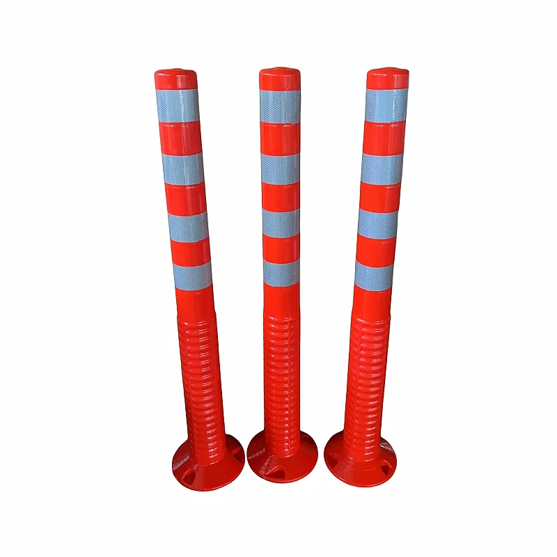 Road safety delineators H75cm TPU flexible bollard delineator traffic post warning spring post