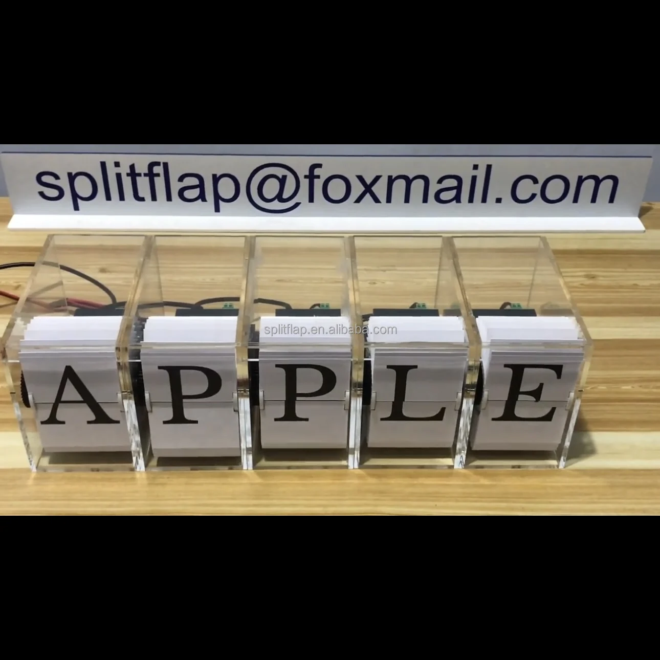 transparent split flap display Internally visible mechanical acrylic split flap