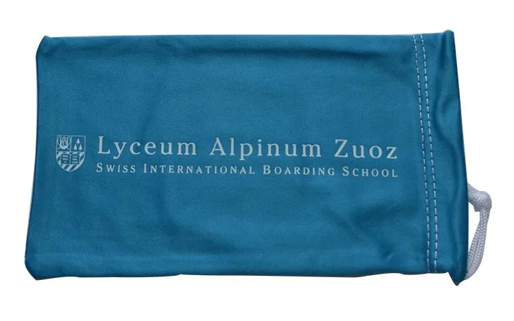 Custom Logo Printed Microfiber  Drawstring Pouch Jewelry Pouch