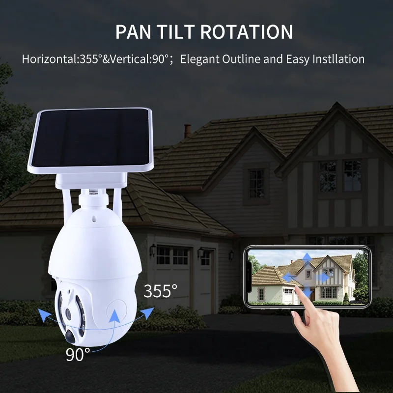 eTsoon NEW style HD IP65 Waterproof PIR Motion Detection 4G SIM card & Wi-Fi Intelligent Solar Energy Solar Light Camera