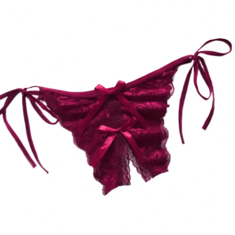 
Womens Lace Briefs Crotchless Thong Sexy Underwear Panties 