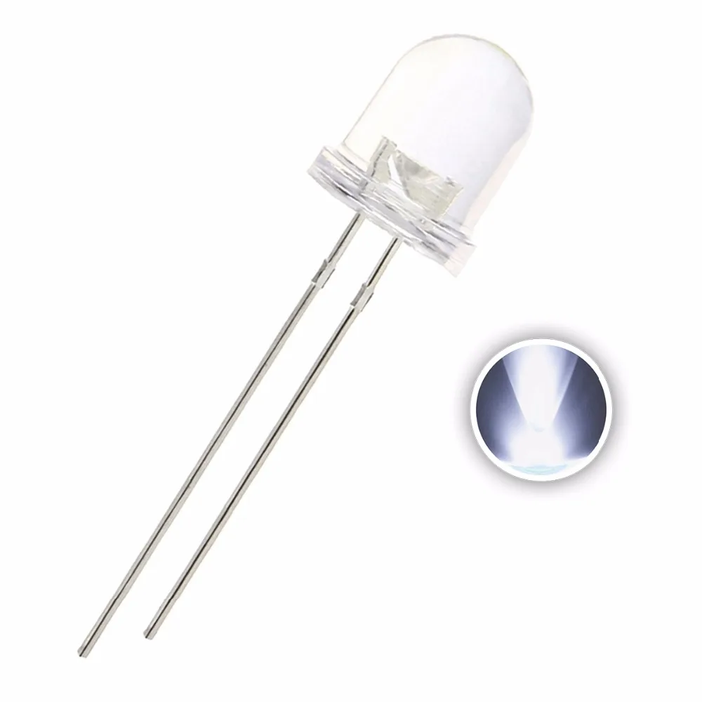 Water Clear 588-592nm 8 mm LED Light-Emitting Lamp 8mm Yellow LED Diode Free samples