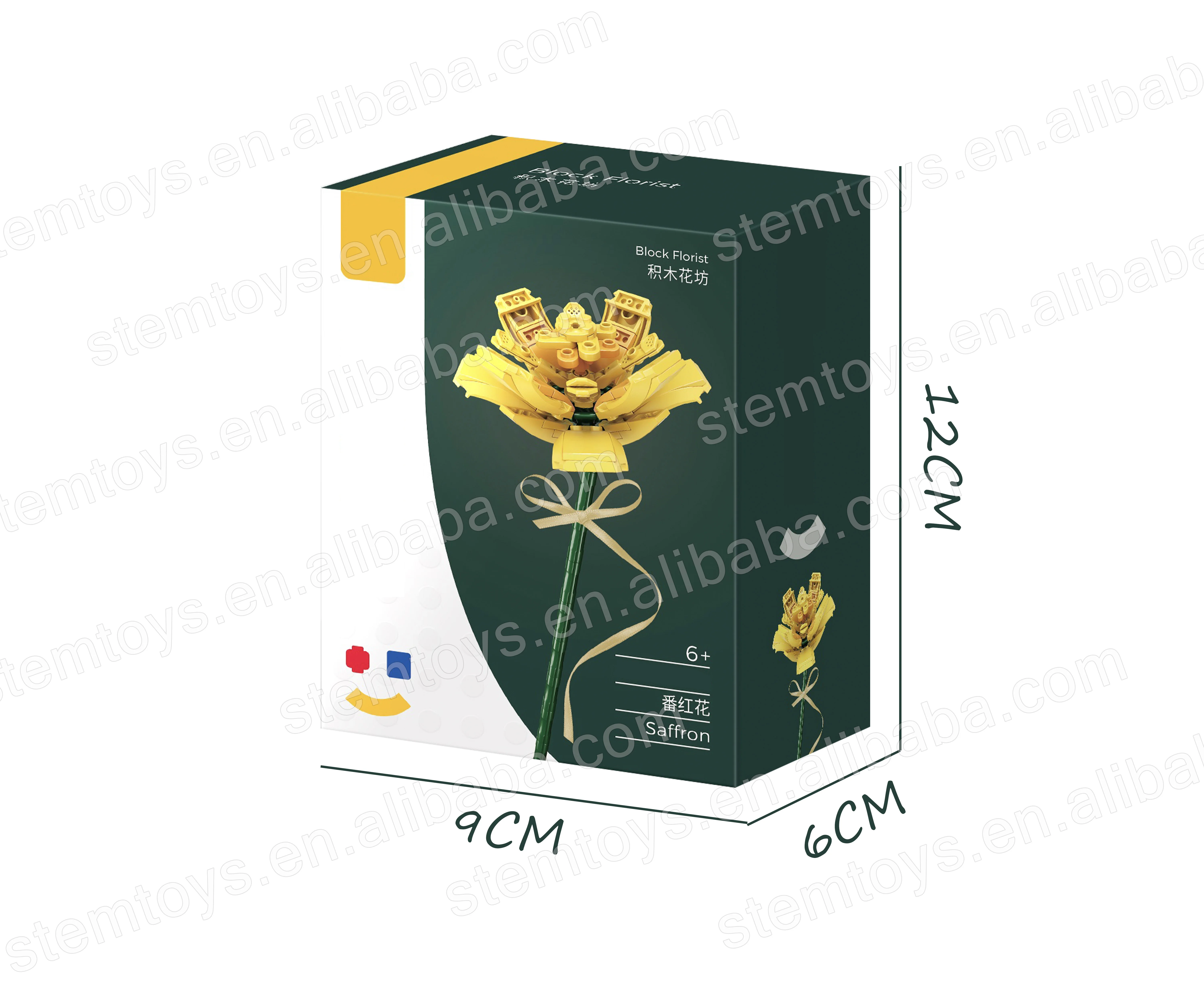 Sembo 601232 DIY Flower Bricks Saffron Educational Stem toys super grow future thinking Building Blocks Florist Gift for kid
