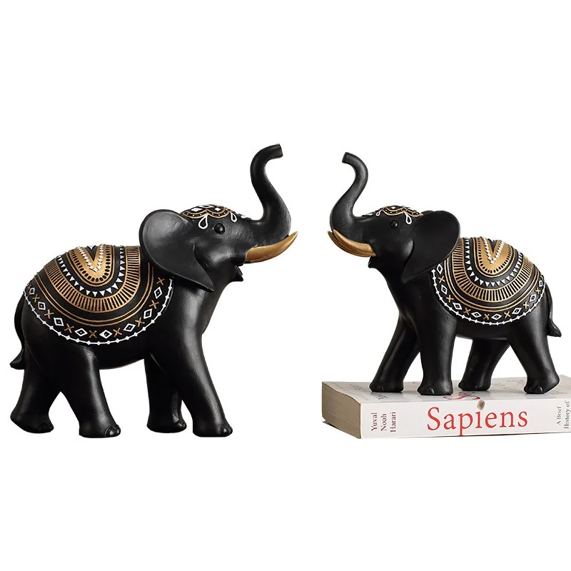 Nordic Elephant Home Study Living Room Wine Cabinet Room Desktop Decoration Auspicious Elephant Resin Handicraft Ornaments