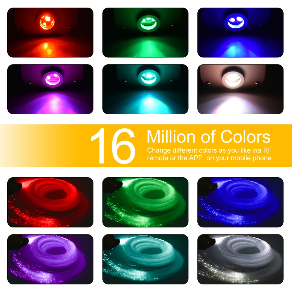  Bluetooth 16W RGBW Twinkle Fiber Optic ceiling lights