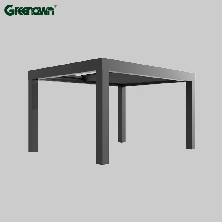 Electric Aluminum Foldable Gazebo Luxury Outdoor Waterproof Retractable Folding Louvered Roof Gazebo