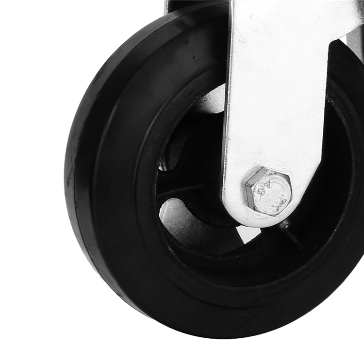 8 дюймов 360 Поворот оцинкованный кронштейн черное резиновое колесо строительных лесов