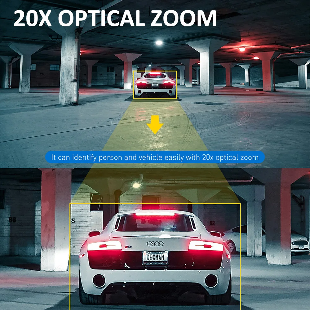 REHENT Patrol Auto Tracking WiFi 5MP 20x Optical Zoom PTZ CCTV Floodlight Color Night Vison Outdoor Security Tuya IP Camera