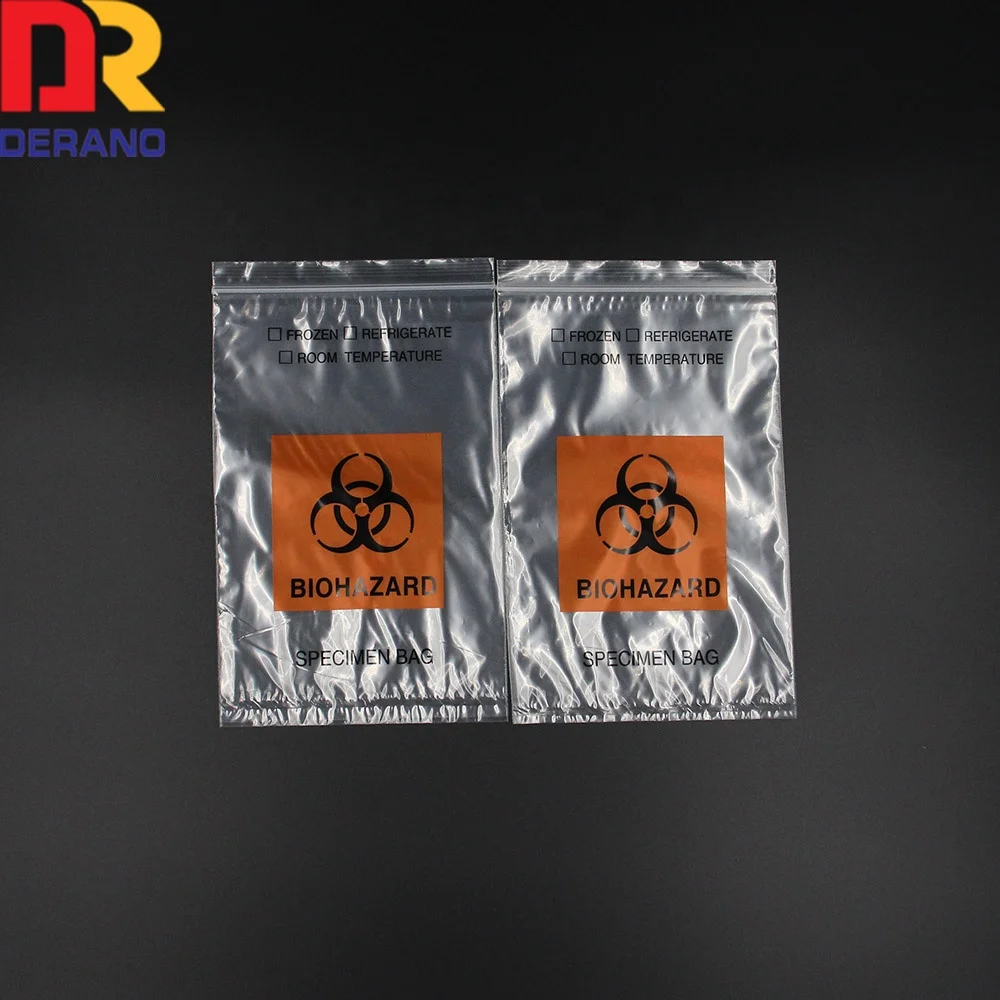 Cheap wholesale custom medical biohazard specimen shipping bag/medical waste plastic bag