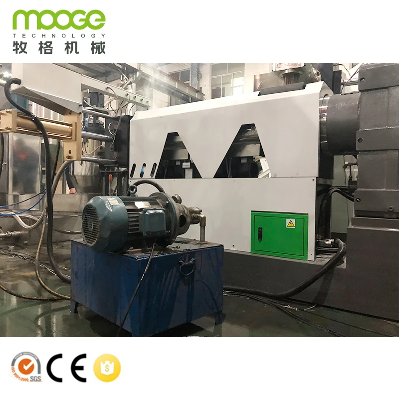 plastic pe pp recycling extruder granulating pelletizing machine
