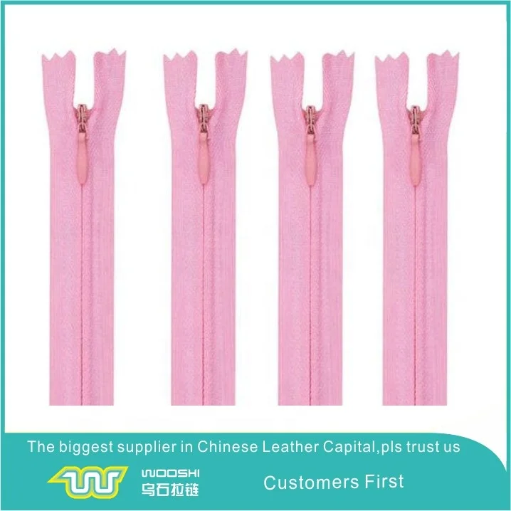 3# Lace Tape Invisible Nylon Coil Zippers with Zipper Puller Metal Customized Zippers for Bags