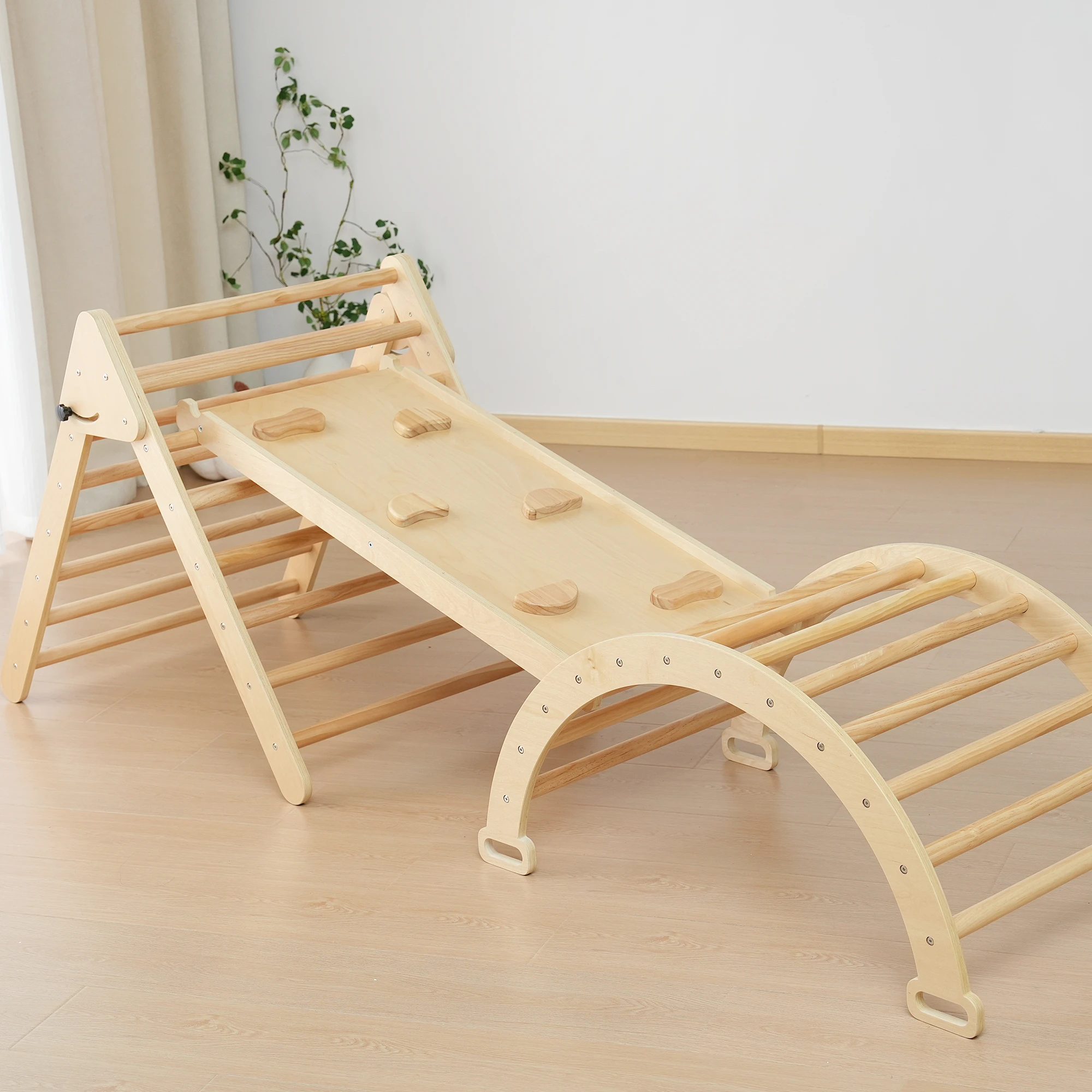 Jolly Kids Pickler Triangle Climbing Triangle for Toddlers Wooden Playing Gym Kids Furniture