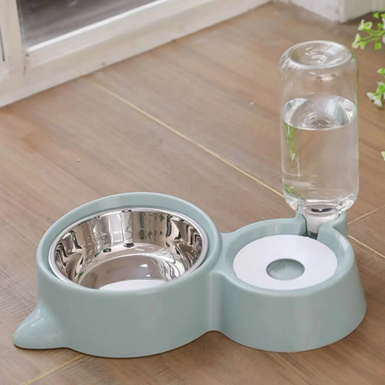Double Bowl Pets Food Water Feeder Dispenser Distribution Easy Removal Eco-friendly for Pet Dishwasher Safe Stability