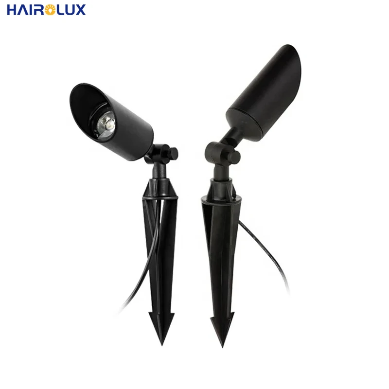 Hairolux energy saving new model garden 7w outdoor brass spike light mr16 gu10 spike light