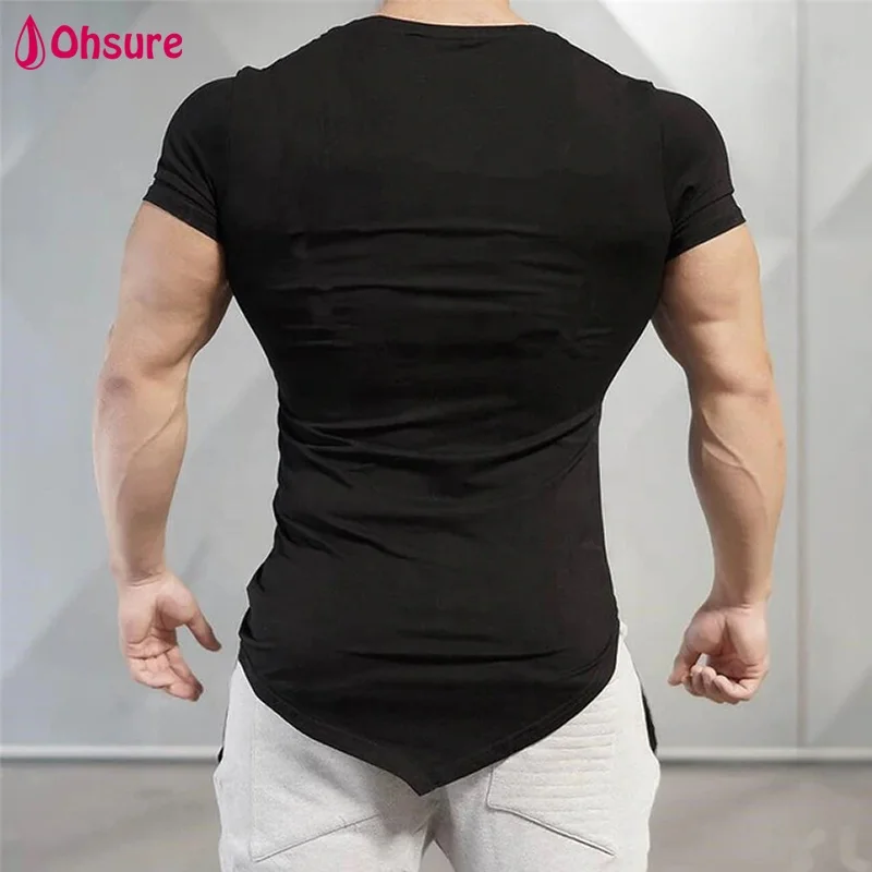 custom shirts mens plain tee clothing male athletic apparel gym t shirt quick fit t-shirt mens muscle sports tshirts