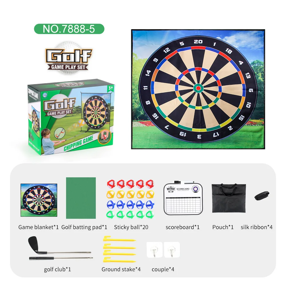 Casual Golf Game Set  Golf Game Mat Golf Chipping Game With 20 Balls Practice Training Indoor Outdoor