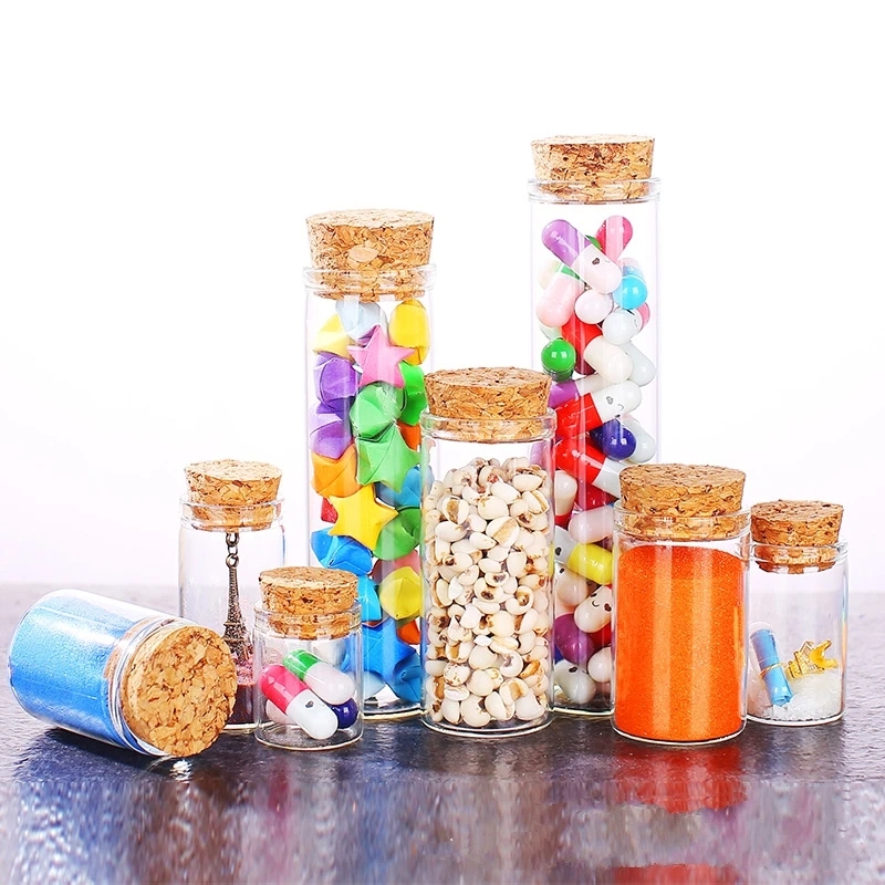 Боросиликатные стеклянные флаконы, Мини Стеклянная бутылка с пробкой, 15 мл, 20 мл, 30 мл, 50 мл, 60 мл