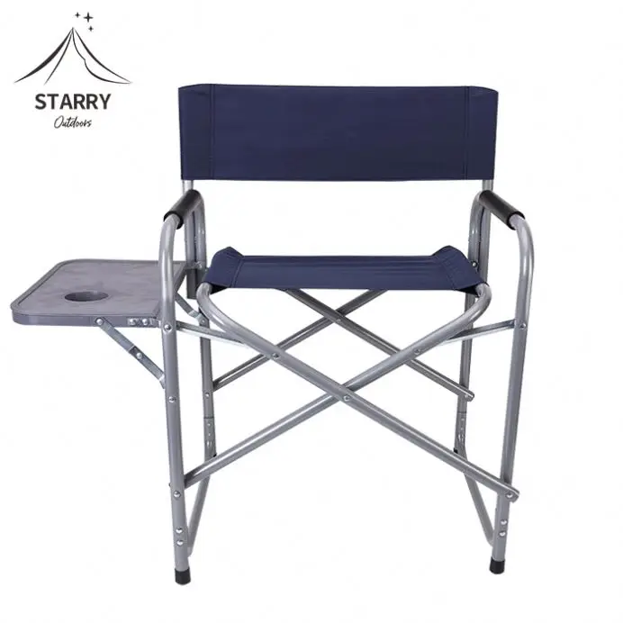 Camping Aluminum Directors Chair Portable Collapsible Metal Tall Folding Outdoor Beach Foldable Picnic Chair