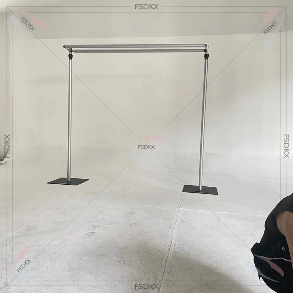 Top Quality Durable Wedding Event Backdrop Stand Aluminium Alloy Pipe Drape 2.4*2.4m Metal Adjustable Stand For Party Decor