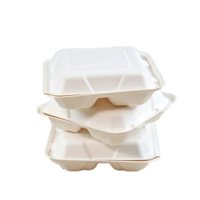 
Factory Price Custom Pack Biodegradable Disposable Lunch Sugarcane Box 