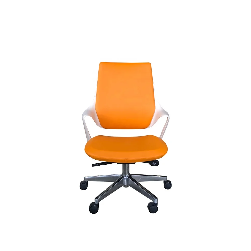 Cheap modern gold compact Adjustable Orange office furniture clerk swivel color wheels gaming commercial leather office chair