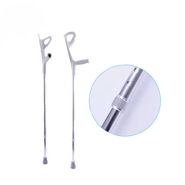 Medically adjustable aluminum forearm walking elbow crutches