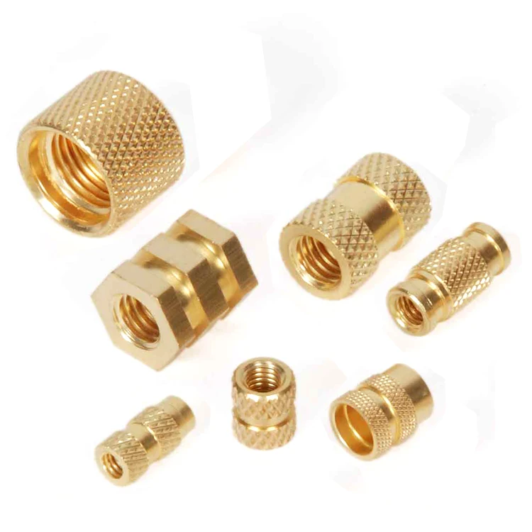 Factory Custom Made Turning Brass Knurled Embedment Insert Nut