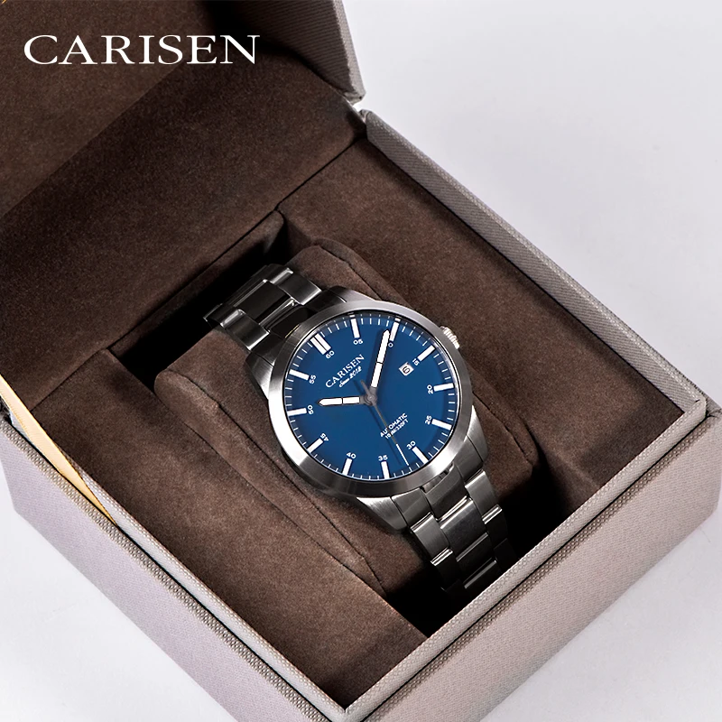Carisen Brand Custom Logo 5 Atm Waterproof Genuine Leather Band Chinese Mechanical Automatic Watches Business Casual Mens Watch