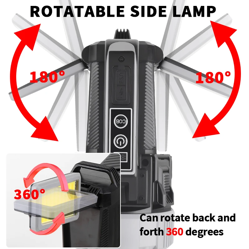 Rechargeable Working Light Portable Led Tripod Work Lamp Adjustable Work Light for Workshop Site Lighting Outdoor Camping