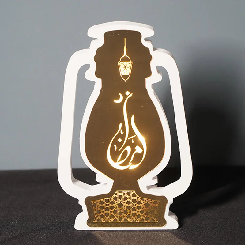 Ramadan Decorations Wood Muslim Crafts Eid Mubarak Gift Eid Mubarak Pattern Desktop Decoration Wholesale Supplies