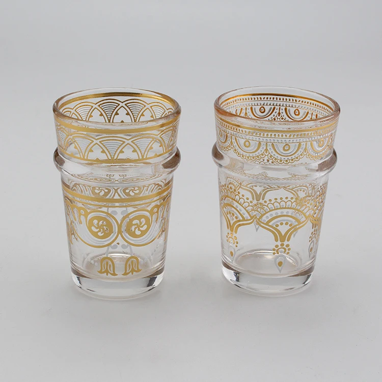 High quality hot sell 12 pcs 130ml glass teacup set morocco tea sets moroccan tea cup for morocco tea and water drinking