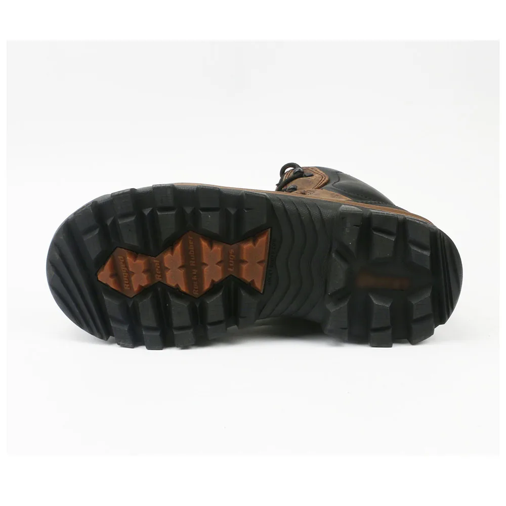 Brown Nubuck Cow Leather Waterproof Hot Oil Resistant Dielectric Insulated Rubber Steel Toe Work Safety Shoes