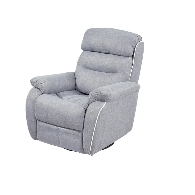 Geeksofa Modern High Adjustable Full-filled Tech Fabric Rock And Swivel Manual Recliner Single Chair With  Bean Bag Back