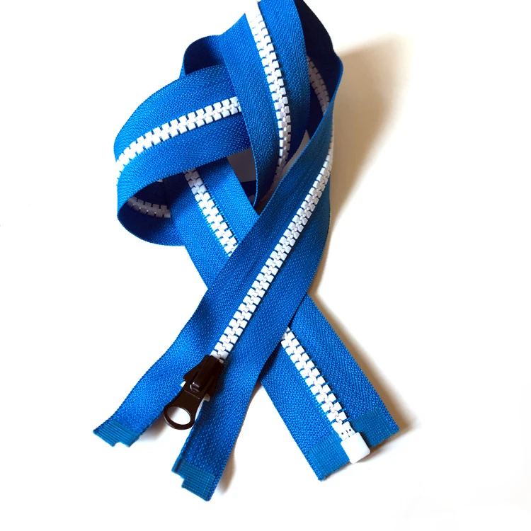 JY 3# 5# 8# 10# Open End  Resin Teeth Plastic Zipper Auto Lock Metallic Puller For jacket