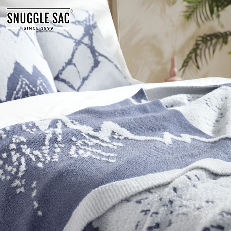 
Snuggle Sac Air Feel Double Sided Luxury Chunky Knit Throw Blanket Handmade Knitting 