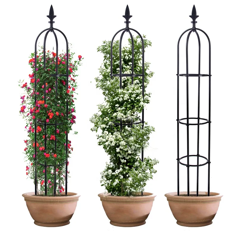 High Quality 1.6m Mini Garden Tower Trellis Obelisk for climbing rose plant