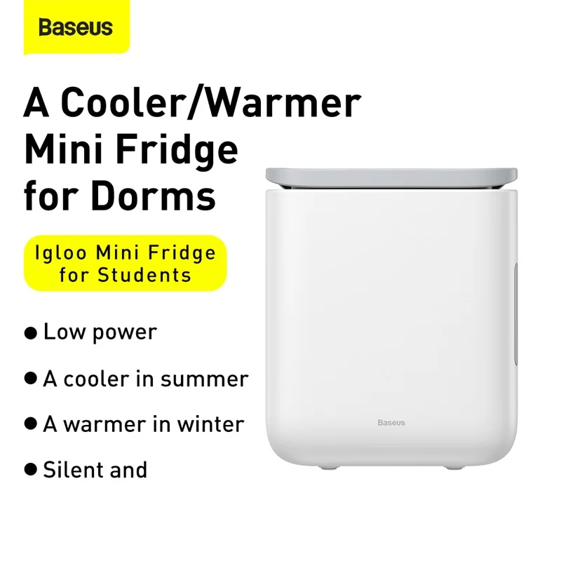 Baseus 220V EU 6L Mini Fridge Students Cooler and Warmer Refrigerator Home Use Ice Summer Mask Freezer